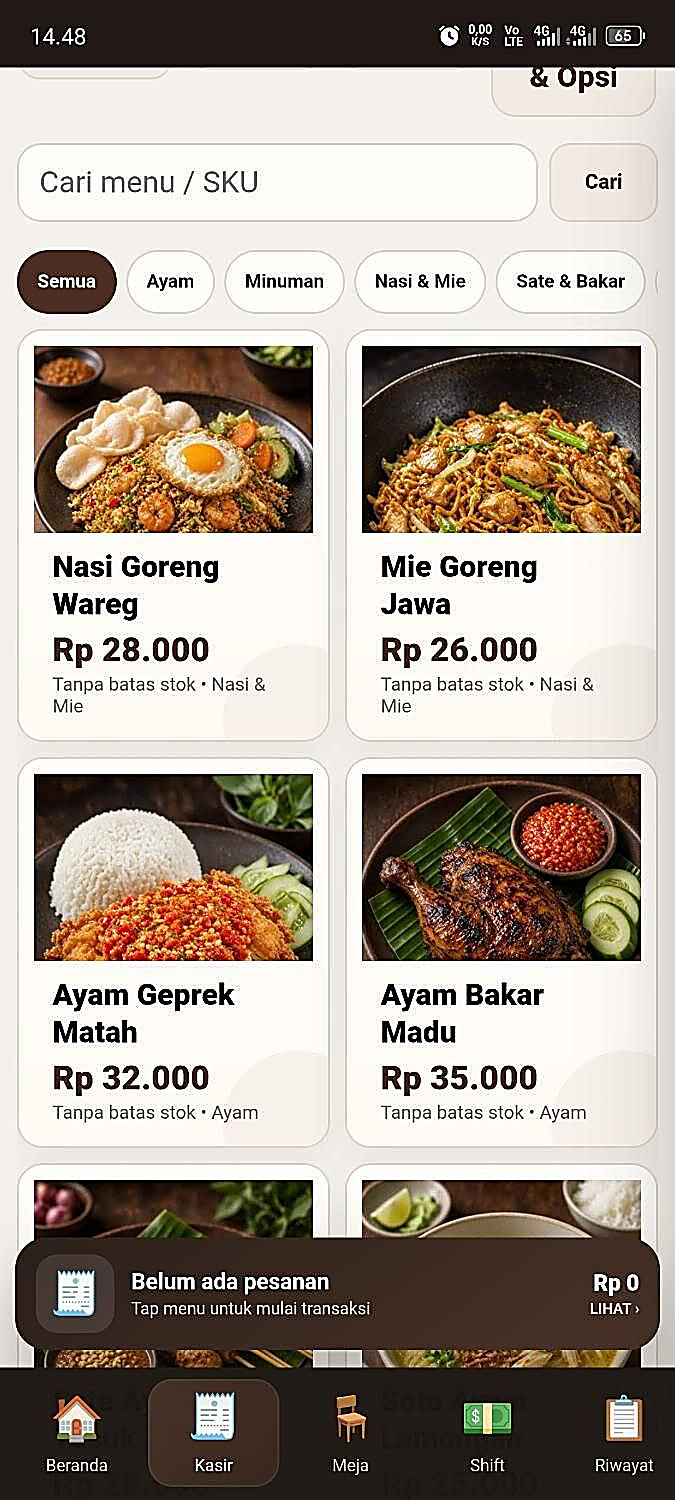 1. Pilih menu